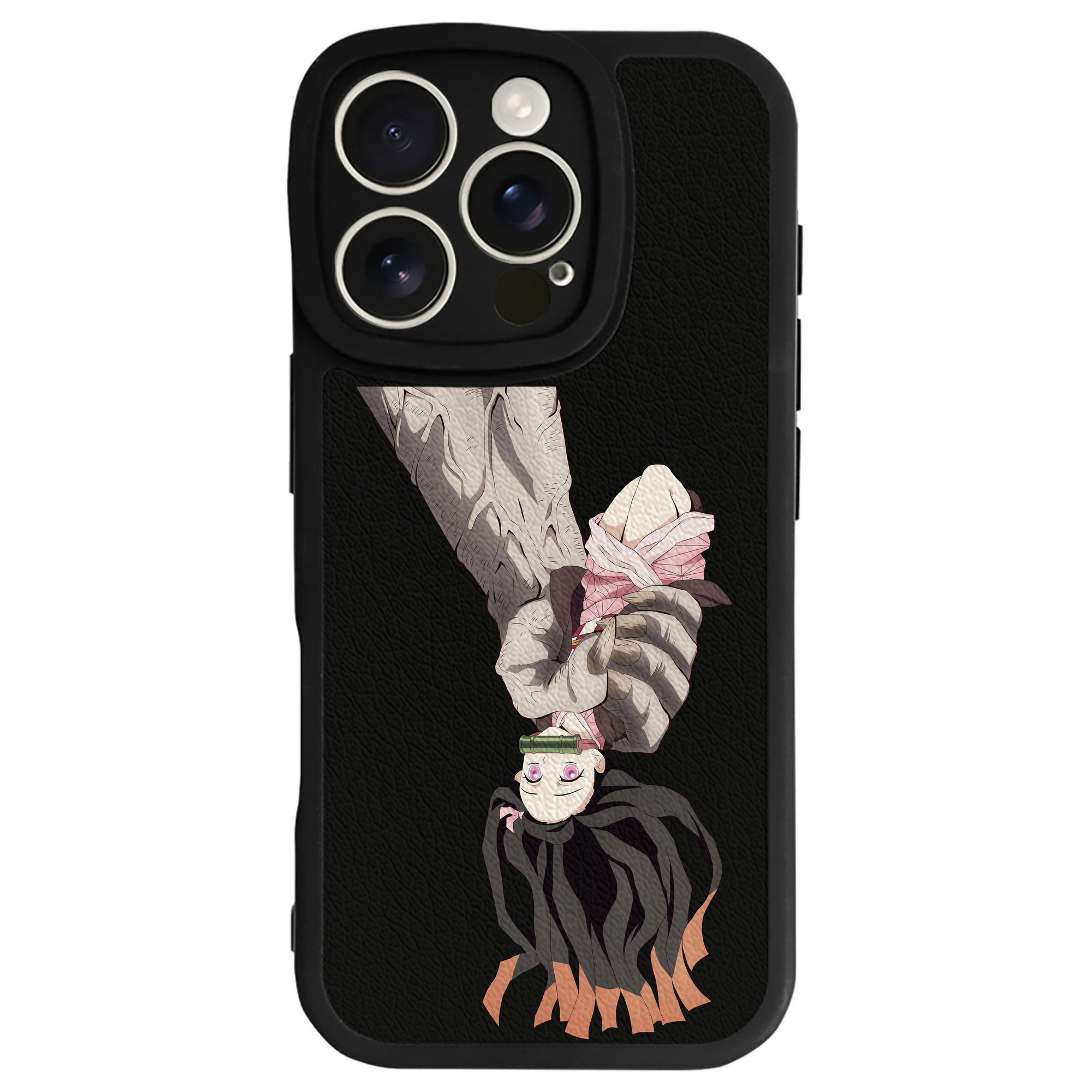 （画像用） 鬼滅の刃（きめつのやいば）竈門 禰󠄀豆子／かまど ねずこ Kamado Nezuko 【iPhone 16シリーズ対応】シリコンスマホケース（レザー調） 材質：シリコン